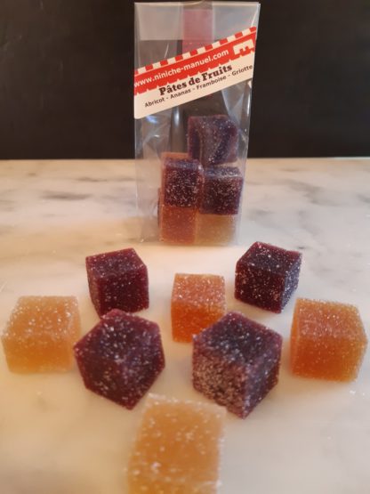 Pâtes de fruits<br>Mélangées<br>Le sachet de 100 g.